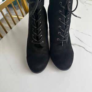 Black Lace-Up Ankle Boots